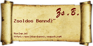 Zsoldos Bennó névjegykártya